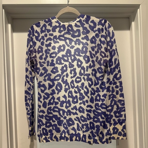 ANN TAYLOR LOFT Petites Size SP Purple Animal Print Cardigan Y2K Office - Picture 2 of 15